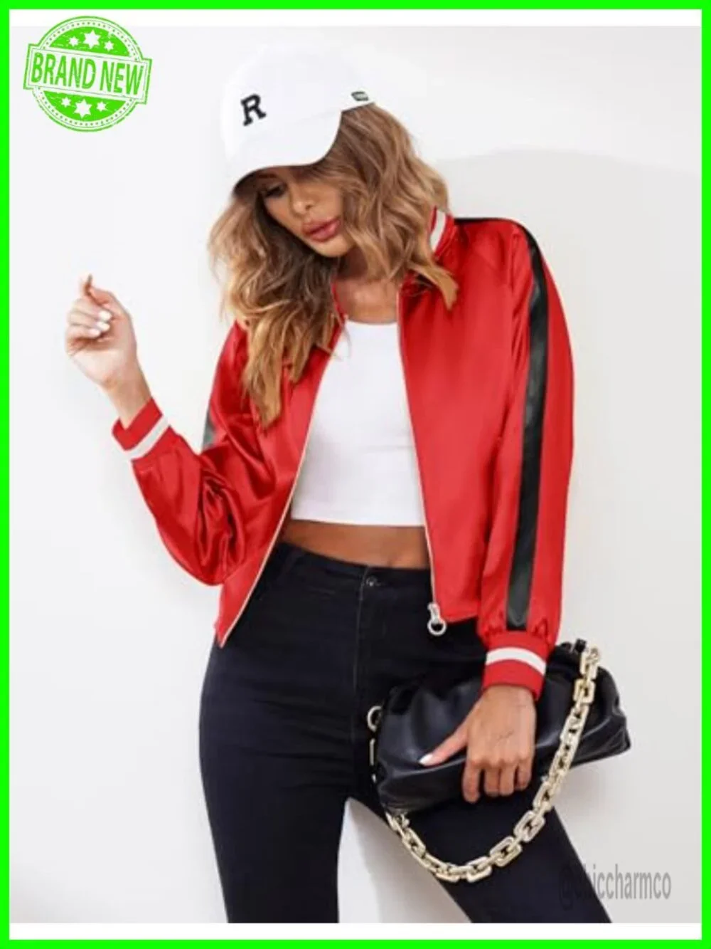Lightweight Polyester Bomber Jacket Zip Up Windbreaker with Pockets